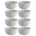 Conjunto 8 Pratos Fundo Cerâmica 611ml Orion Reativo Branco