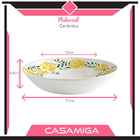 Conjunto 8 Pratos Fundo Cerâmica Alice 587ml Amarelo