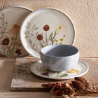 Conjunto 8 Pratos Fundo Sopa Cerâmica Anastásia 611ml Cinza