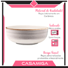 Conjunto 8 Pratos Fundo Sopa Cerâmica Caoba 622ml Cinza