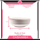 Conjunto 8 Pratos Fundo Sopa Cerâmica Caoba 622ml Cinza