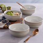 Conjunto 8 Pratos Fundo Sopa Cerâmica Caoba 622ml Cinza