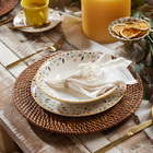 Conjunto 8 Pratos Raso Cerâmica Ashley 24,2cm Amarelo