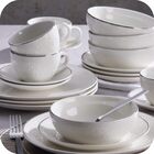 Conjunto 8 Pratos Sobremesa Cerâmica 20,5cm Harmony Branco