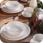 Conjunto 8 Pratos Sobremesa Cerâmica 20,5cm Harmony Branco