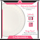 Conjunto 8 Pratos Sobremesa Cerâmica 20,5cm Harmony Branco