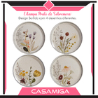 Conjunto 8 Pratos Sobremesa Cerâmica Anastásia 21,2cm Cinza