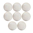 Conjunto 8 Pratos Sobremesa Cerâmica Caoba 21,2cm Bege