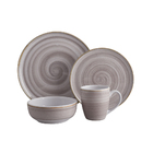 Conjunto 8 Pratos Sobremesa Cerâmica Caoba 21,2cm Cinza