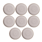 Conjunto 8 Pratos Sobremesa Cerâmica Caoba 21,2cm Cinza