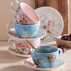 Conjunto 8 Xícaras Chá C/ Pires Cerâmica 249ml Plenty