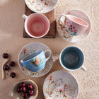 Conjunto 8 Xícaras Chá C/ Pires Cerâmica 249ml Plenty