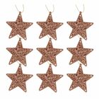 Conjunto 9 Estrelas Tridimensional Glitter Arabesco Natal Ros