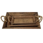 Conjunto. De Bandejas De Madeira - 3ps