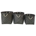 Conjunto. De Cestos De Fibra Sintetico Cinza Com Alca De Barb