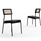 Conjunto  Mesa 1 20 Carraro Stellar Nogal-preto  Com 4 Cadeir