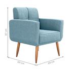 Conjunto  Poltrona E Puff Decorativos Josh Boucle Azul