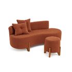 Conjunto  Sofá Curvo Orgânico + 01 Puff  Luna Boucle Terracot