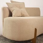 Conjunto  Sofá Curvo Orgânico + 02 Puff  Luna Boucle Bege - M