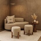 Conjunto  Sofá Curvo Orgânico + 02 Puff  Luna Boucle - Montan