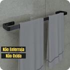 Conjunto Acessórios Banheiro Preto Kit Peças Metal Lavabo 4u