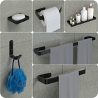 Conjunto Acessórios Banheiro Preto Kit Peças Metal Lavabo 6u