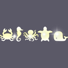 Conjunto Acrílico Decorativo Espelhado Fundo Do Mar Dourado