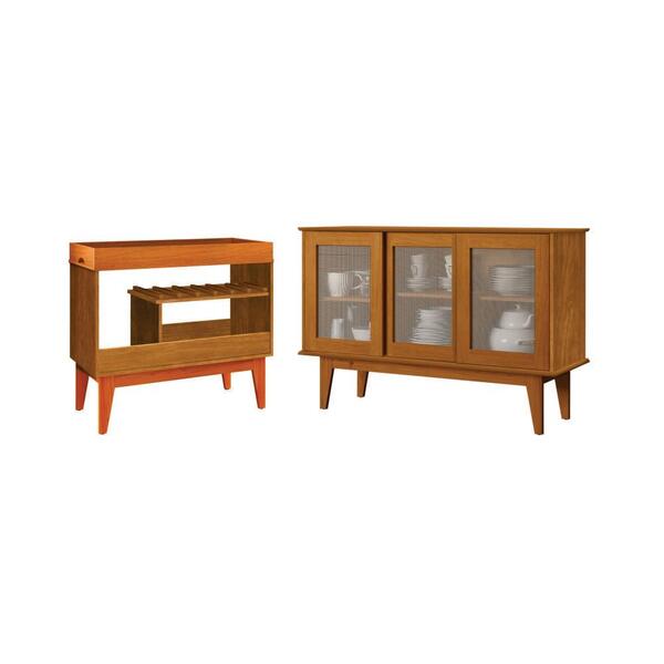 Conjunto Adega E Buffet England 3 Portas Nature