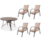 Conjunto Alumínio Mesa Redonda Ripada 120cm Porto Rico E 4 Po