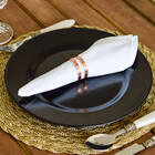 Conjunto Anel Argola De Guardanapo Metal Rosegold 6 Peças Mod2