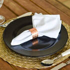 Conjunto Anel Argola De Guardanapo Metal Rosegold 6 Peças Mod7