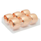 Conjunto Anel Argola De Guardanapo Metal Rosegold 6 Peças Mod