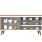 Conjunto Aparador 2 Gavetas Com Buffet 4 Portas - Preto / Fre