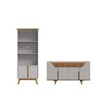 Conjunto Aparador E Cristaleira Lindart Naturalle Off White