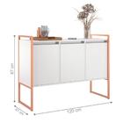 Conjunto Aparador Industrial 2 E 3 Portas Branco Cobre