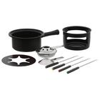 Conjunto Aparelho Para Fondue Jogo 8 Peças Preto Panela Fondu