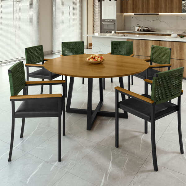 Conjunto Área Gourmet 6 Cadeiras 1,50m  Coliseu Paonanda