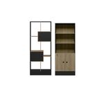 Conjunto Armario 2 Portas E Livreiro Parma Preto Fosco Carval