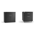 Conjunto Armário 87x90x47cm E Gaveteiro 2 Gavetas Para Escrit