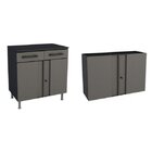 Conjunto Armário Aéreo 2 Portas Com Balcão 2 Portas 2 Gavetas