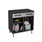 Conjunto Armário Aéreo 2 Portas Com Balcão 2 Portas 2 Gavetas