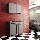 Conjunto Armário Aéreo 2 Portas Com Balcão 2 Portas 2 Gavetas