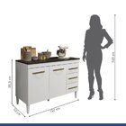 Conjunto Armário Aéreo 2 Portas E Balcão Com Tampo 2 Portas 3