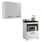 Conjunto Armário Aéreo 2 Portas E Balcão Para Cooktop 4 Bocas