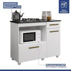Conjunto Armário Aéreo 3 Portas E Balcão Para Cooktop 5 Bocas