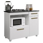 Conjunto Armário Aéreo 3 Portas E Balcão Para Cooktop 5 Bocas