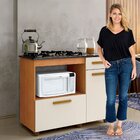 Conjunto Armário Aéreo 3 Portas E Balcão Para Cooktop 5 Bocas