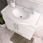 Conjunto Armário Banheiro Atenas Com Espelheira Mgm Amendoa/b