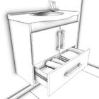 Conjunto Armário Banheiro Atenas Com Espelheira Mgm Amendoa/b