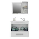 Conjunto Armário Banheiro Atenas Com Espelheira Mgm Amendoa/b